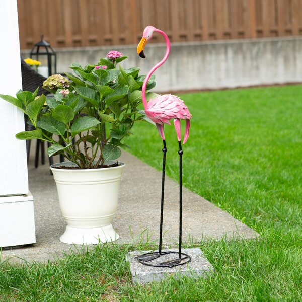 4 Pack Plastic Pink Flamingo Yard Outdoor Lawn Garden Decor Art Ornament Statue 