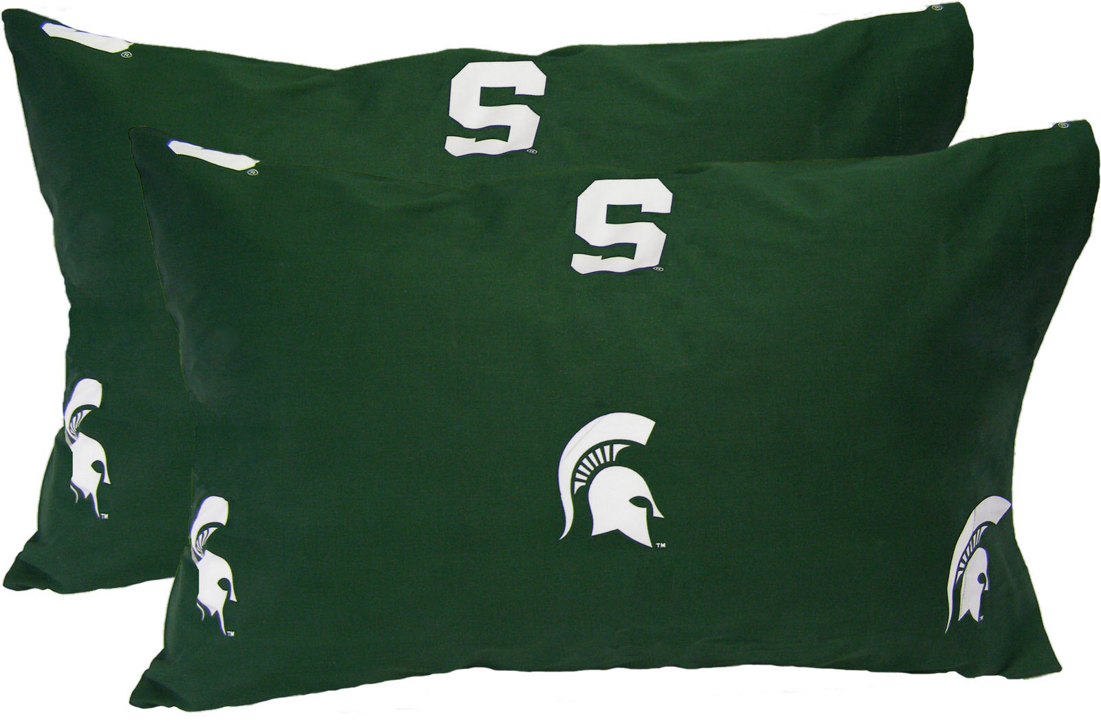 College Covers Michigan State Spartans Printed Sheet Set King White 
