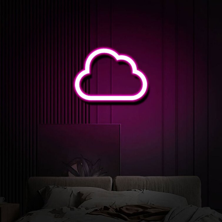 LED Neon Sign Light Wall Background Kids Bedroom Decoration Warm White Cloud 