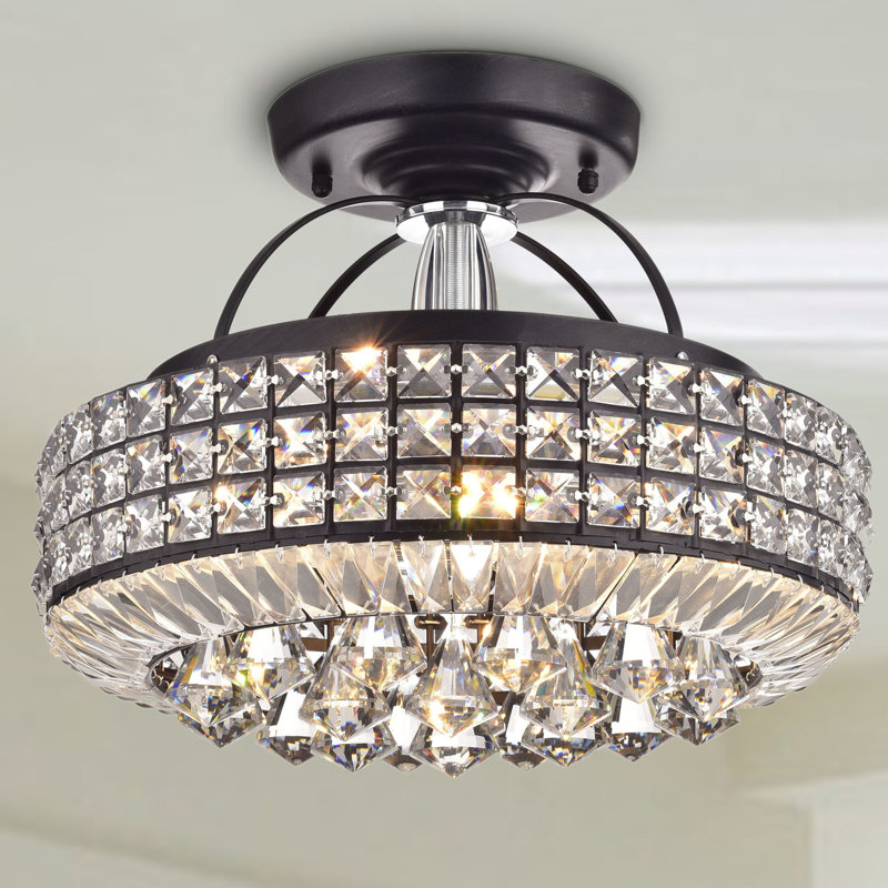 Gracie Oaks West Hill 4 Light 15 4 Chandelier Style Drum Semi Flush Mount Reviews Wayfair Ca