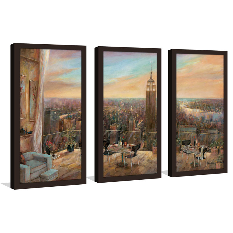 Ebern Designs A New York View Oil Painting Print Multi Piece