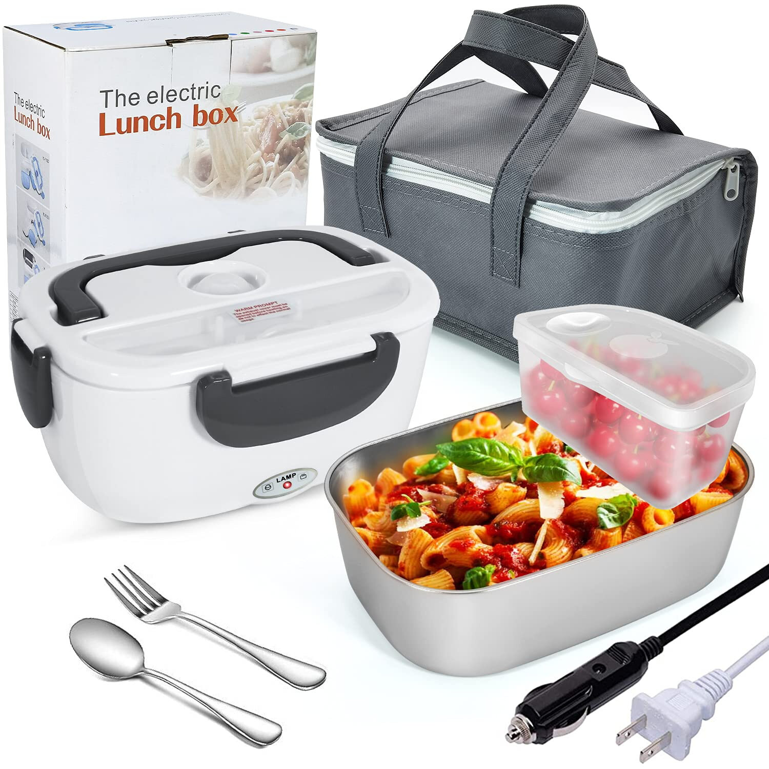 1.5L 12V Portable Car Electric Heating Lunch Box Bento Food Warmer Parts 