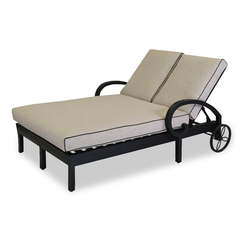 Sunset West Monterey Double Chaise Lounge With Self Welt Cushions