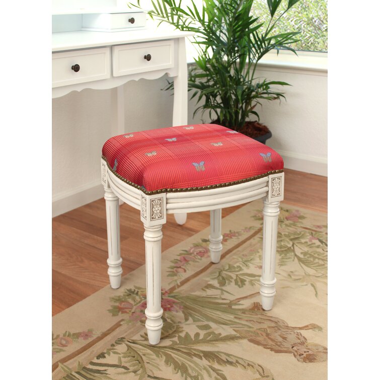 Details about   Natural Wood VANITY STOOL Hand Carved Home Bedroom Living Room Furniture Seat 