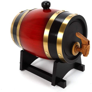 3L Large Capacity Retro Color Oak Wood Wine Barrel Bucket Keg Storage Container 
