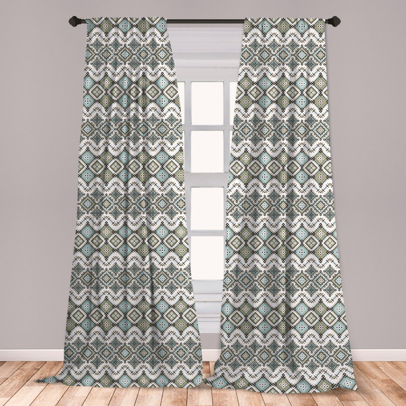 East Urban Home Ethnic Geometric Room Darkening Rod Pocket Curtain Panels Wayfair