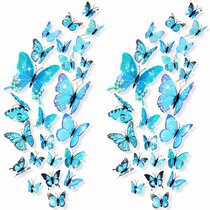 Walplus 3D Colourful Butterflies Shine Effect Wall Stickers Magnetic Decor 1021 