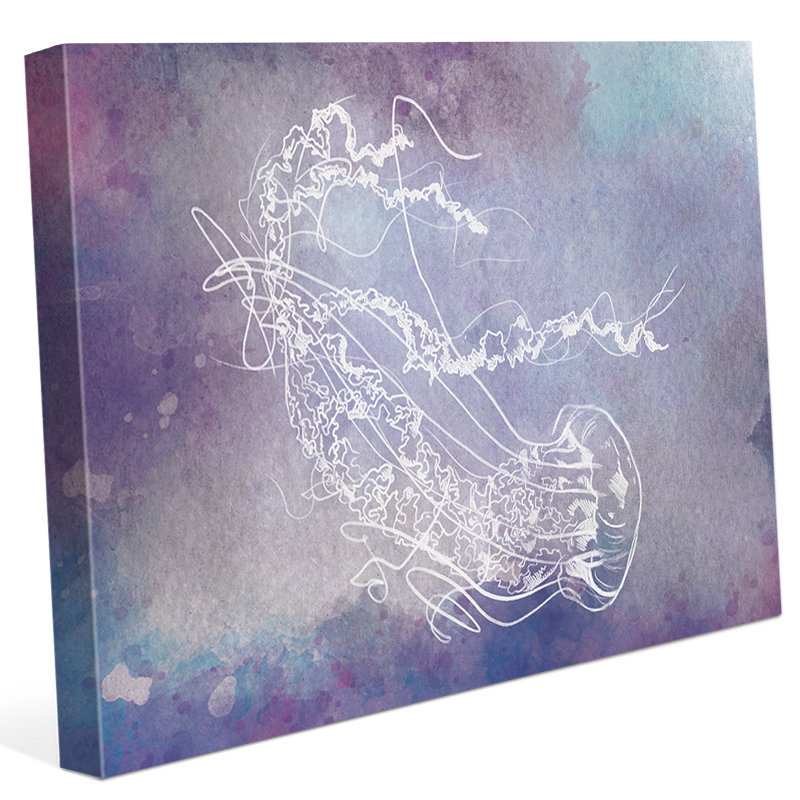 Click Wall Art Jellyfish In Space Nautical Painting Print On Canvas Wayfair