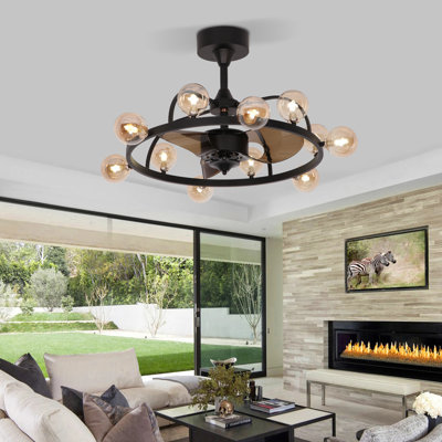 Alexsandria Modern Chandelier Pendant Fixture Remote Control LED Ceiling Fan