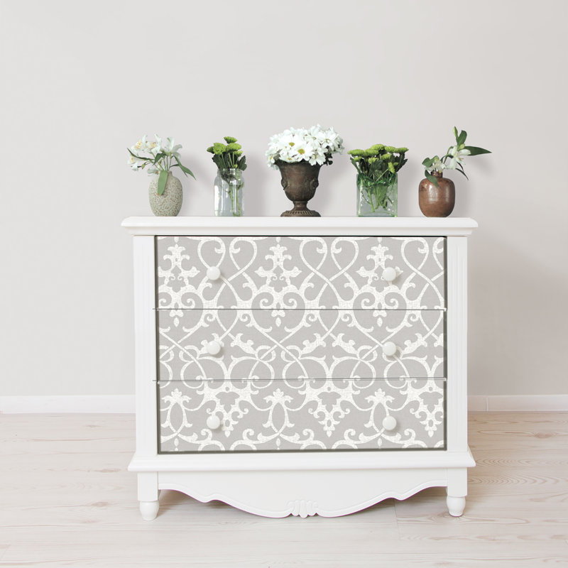 Winston Porter Seabeck Ironwork Gray Peel And Stick Wallpaper Roll