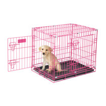 pink dog crate