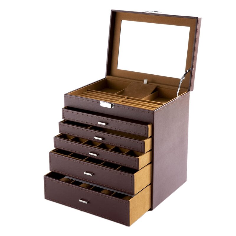 Rebrilliant Jewelry Boxes For Women,5 Storey Organizer Display Box,MDF ...
