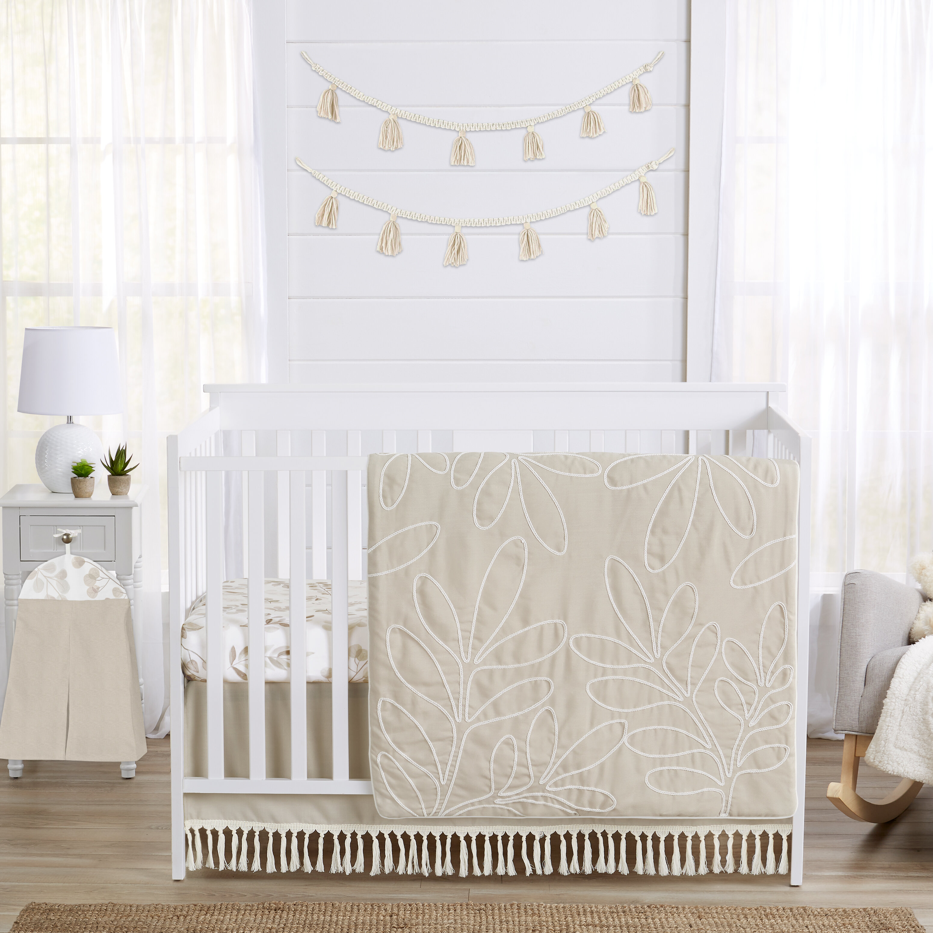 Sweet Jojo Designs Boho Botanical Leaf Linen 4 Piece Crib Bedding Set By Sweet Jojo Designs Wayfair