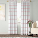 Fanette Window Striped Semi-Sheer Rod Pocket Single Curtain Panel