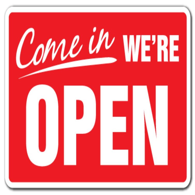 We Open Sign Static Sling 9x12 Inch Yes Now We're Open Sign for Restaurant 