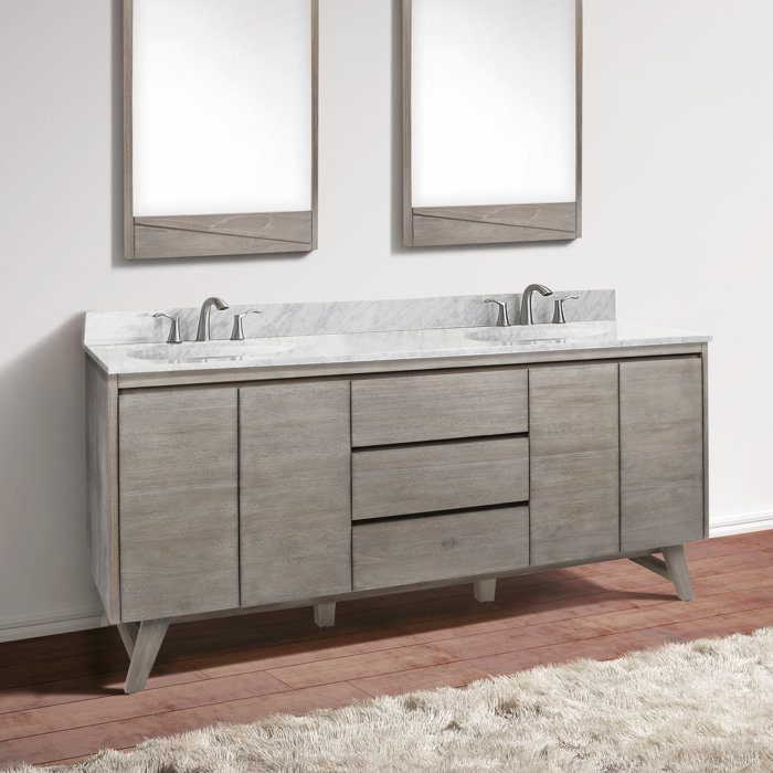 Langley Street Coventry 73 In Vanity Combo In Grey Teak With