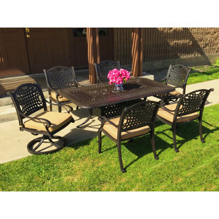 Go to store & view more images Campion 7 Piece Sunbrella Dining Set with Cushions by Fleur De Lis Living