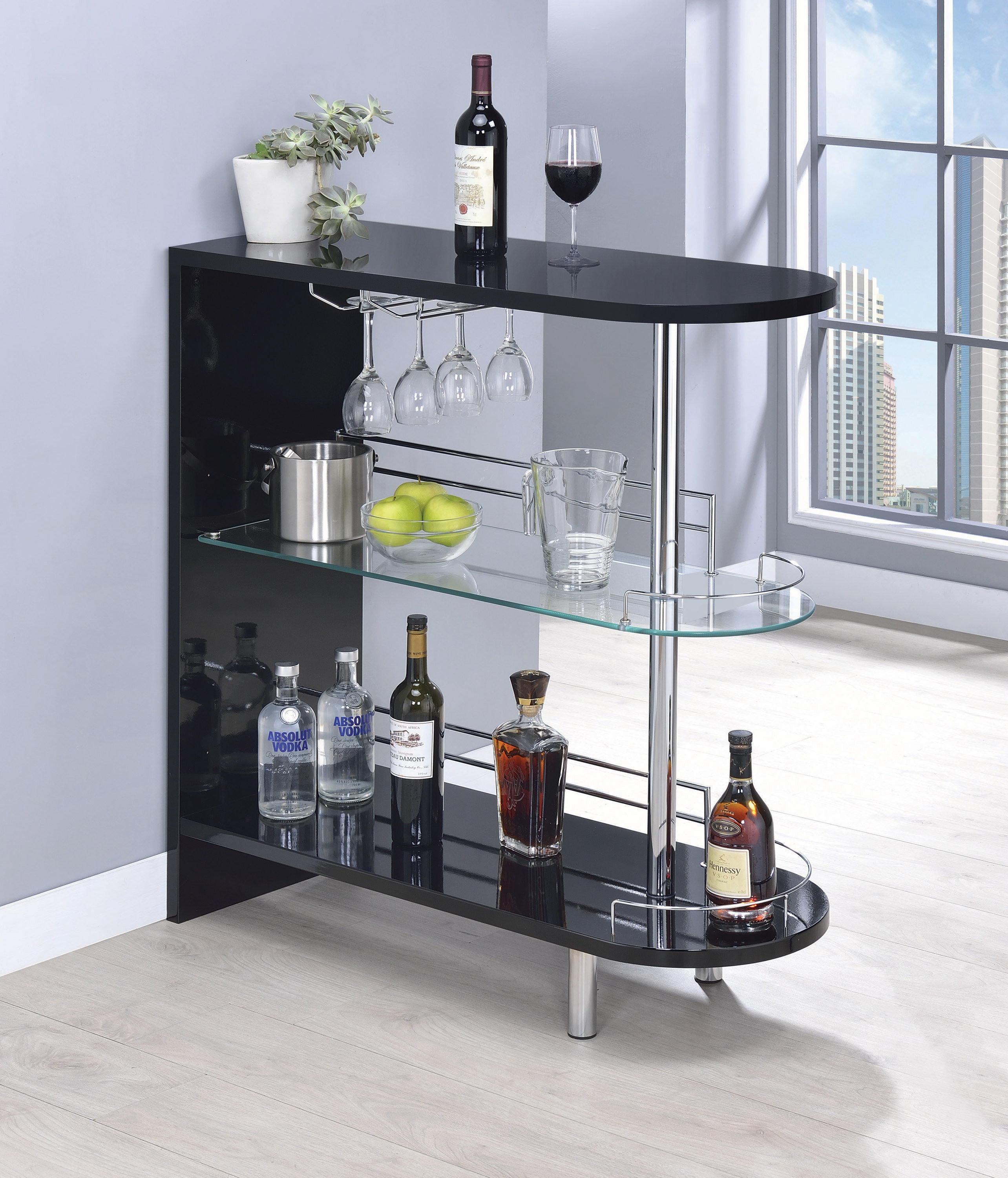 Ebern Designs Abhay Bar with Wine Storage Wayfair