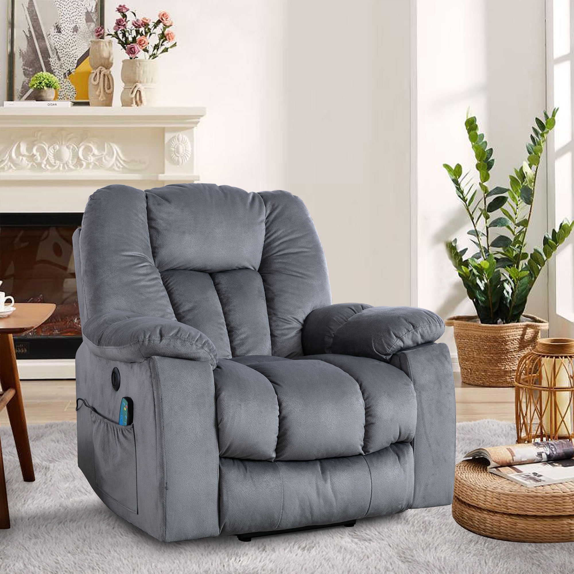 Super Soft And Oversize Power Recliner With Heat And Massage