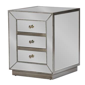 Wholesale Interiors Baxton Studio 3 Drawer Nightstand Reviews Wayfair