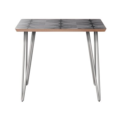 Eustis End Table Corrigan Studio Table Base Color: Chrome, Table Top Color: Walnut