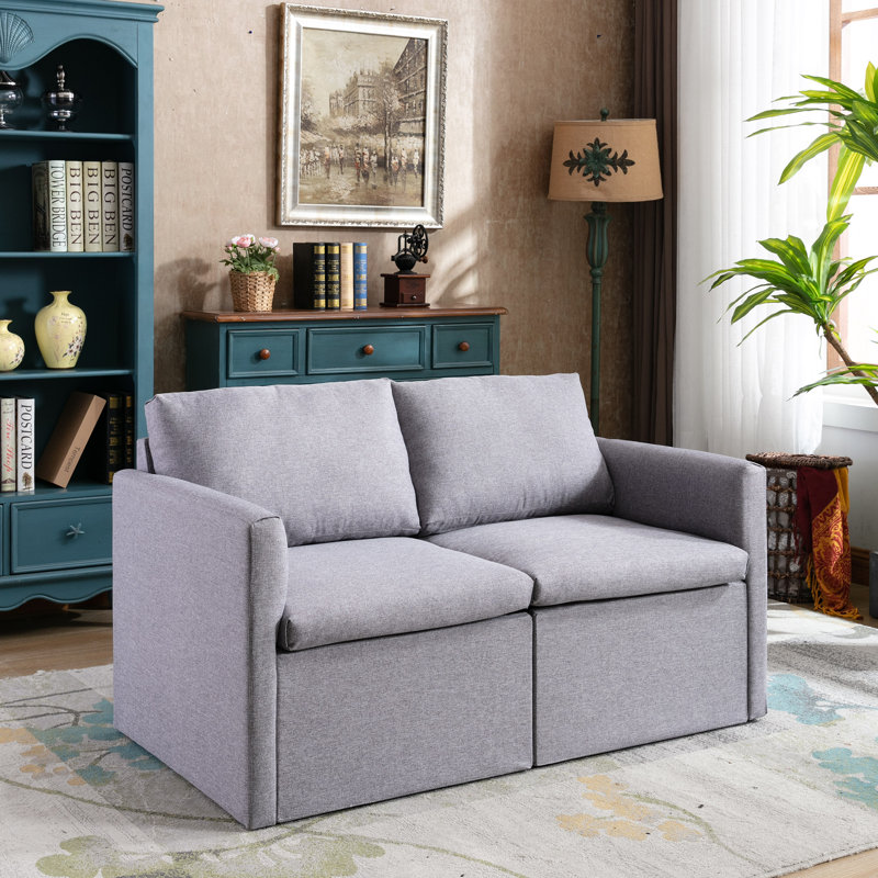 Latitude Run Cannie 53 4 Square Arm Loveseat Wayfair
