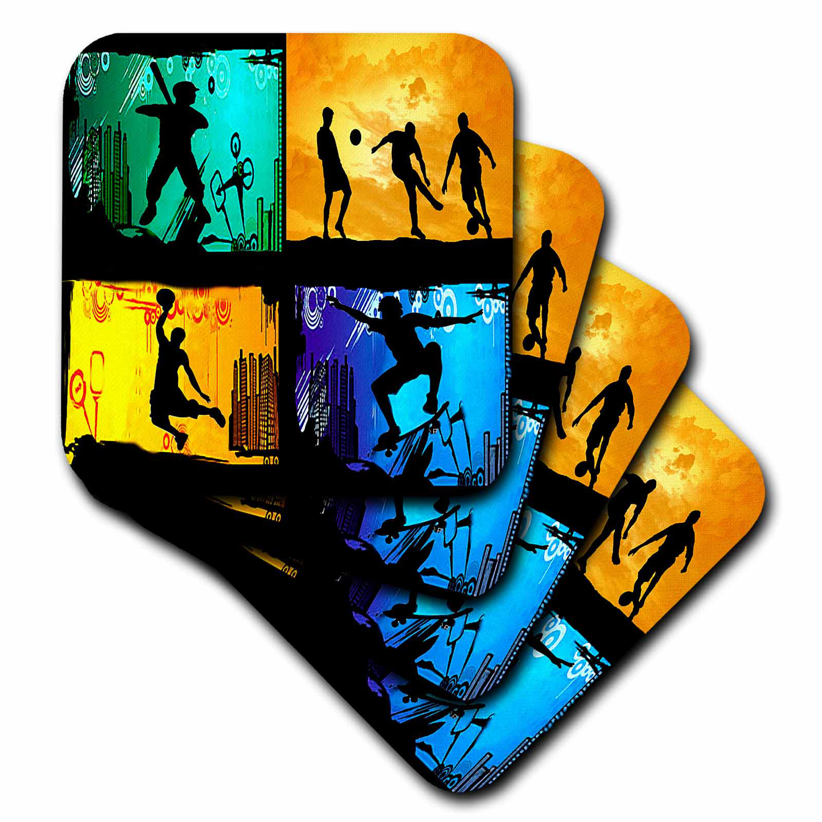 3drose Ceramic Tile Coasters Skateboarding Baseball Basketball Soccer Set Of 4 Cst 6181 3 Wayfair