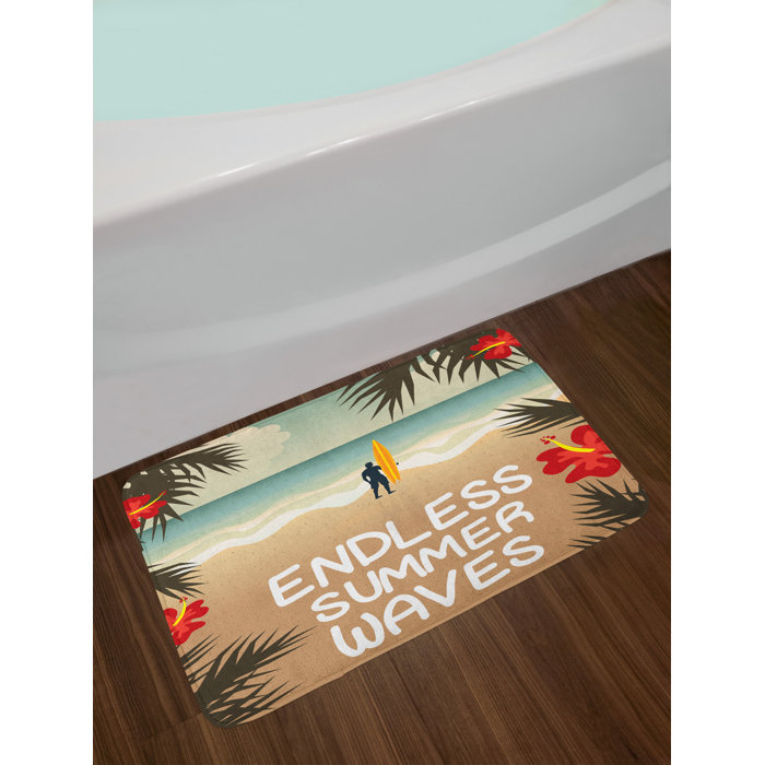 East Urban Home Ambesonne Surf Bath Mat Summer Season Cartoon East Urban Home Ambesonne Surf Bath Mat