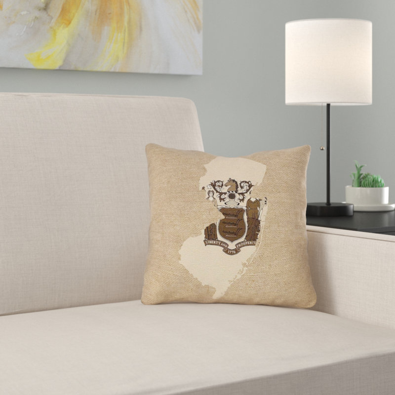 Ebern Designs Fawcett New Jersey Flag Pillow In Faux Suede Double Sided Print Pillow Cover Wayfair