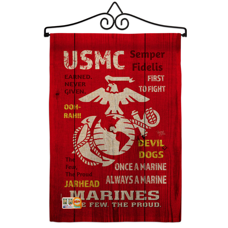 Breeze Decor Usmc 2 Sided Burlap 19 X 13 In Garden Flag Wayfair