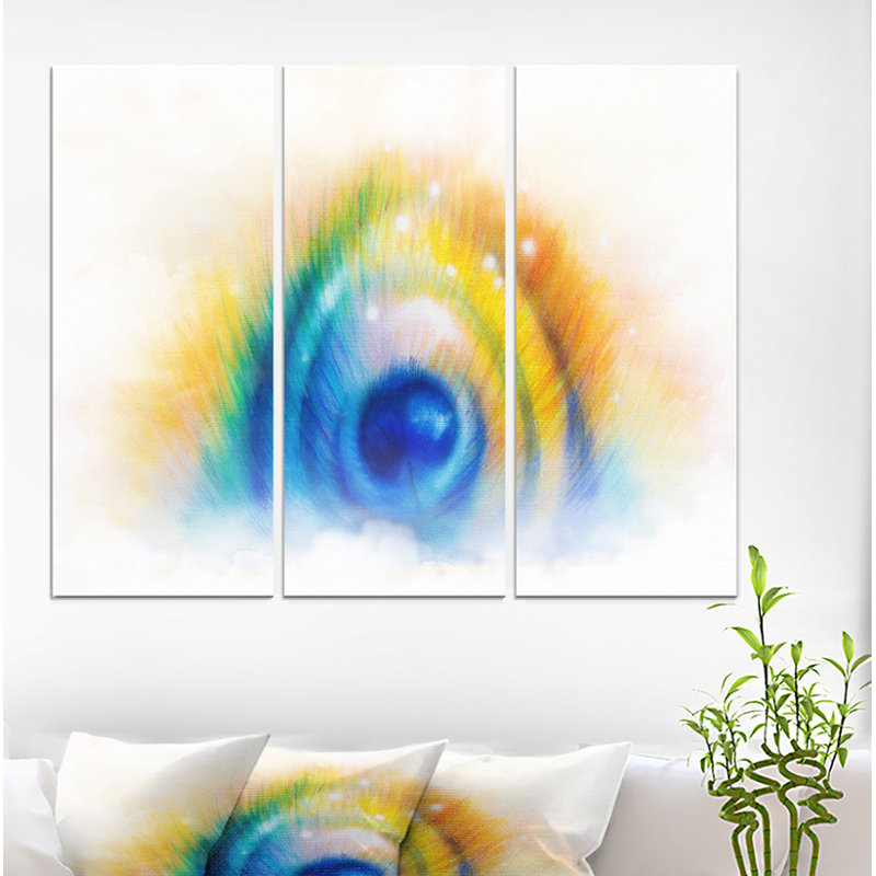 East Urban Home Colorful Peacock Feather Acrylic Painting Print