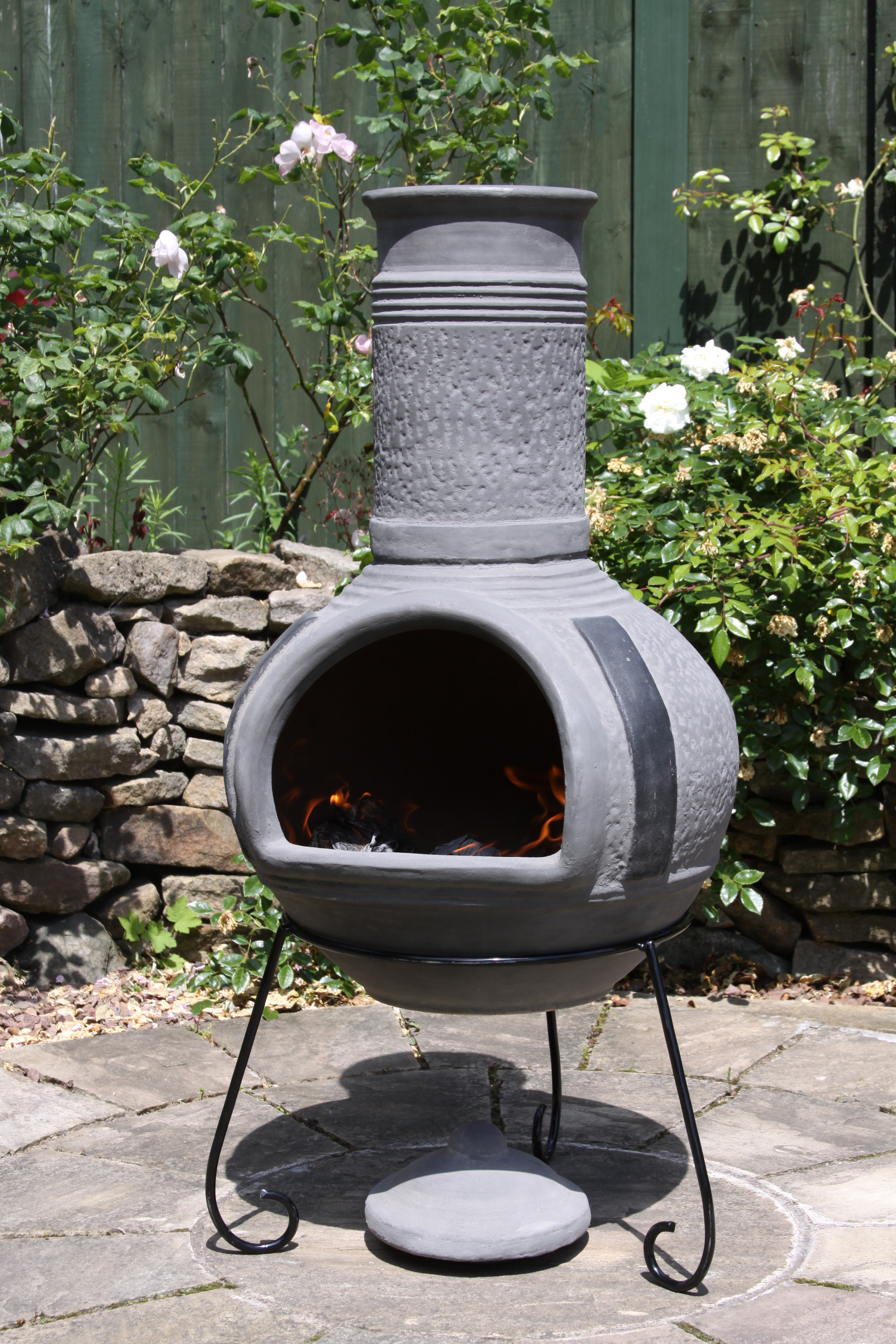 fired up designs clay chiminea - campervansforsalenearme