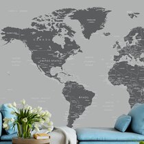 3D Abstract World Map Wallpaper Wall Mural Removable Self-adhesive Sticker485