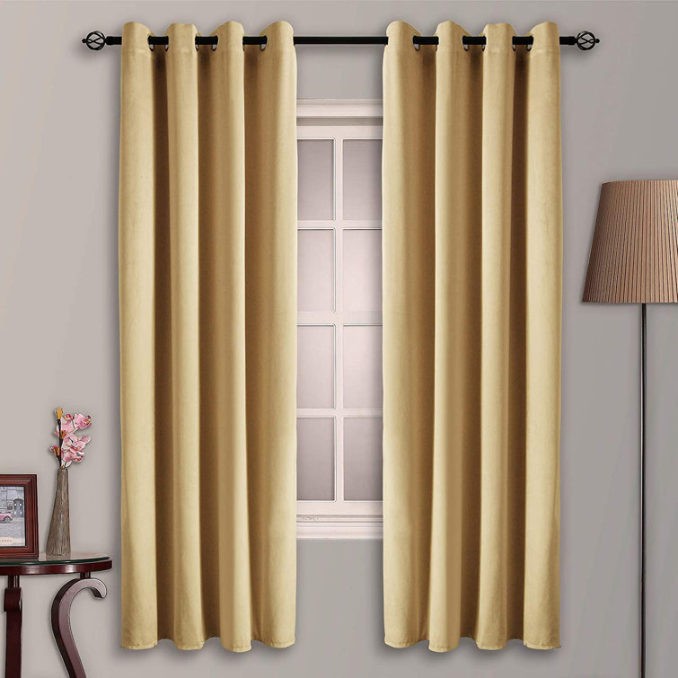 Navy Blue 72"H Velvet Curtain Panel w/Grommet Top Eyelets Window Treatment Drape 