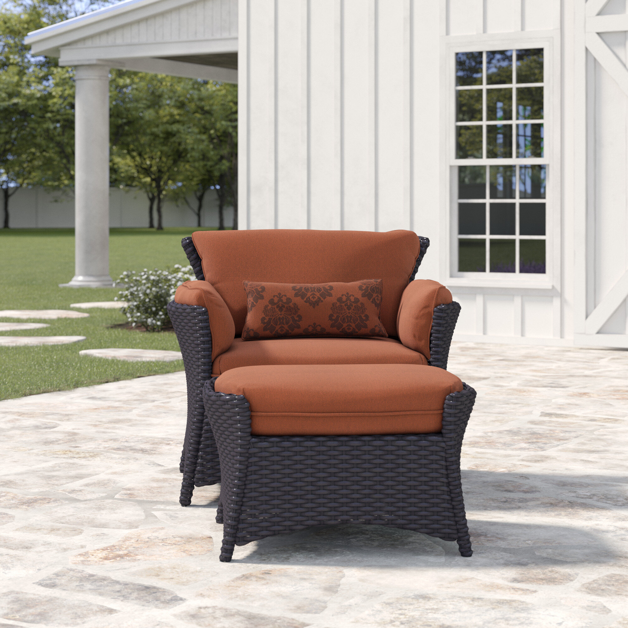 Asherman 2 Piece Deep Seating Patio Chair With Cushions Reviews