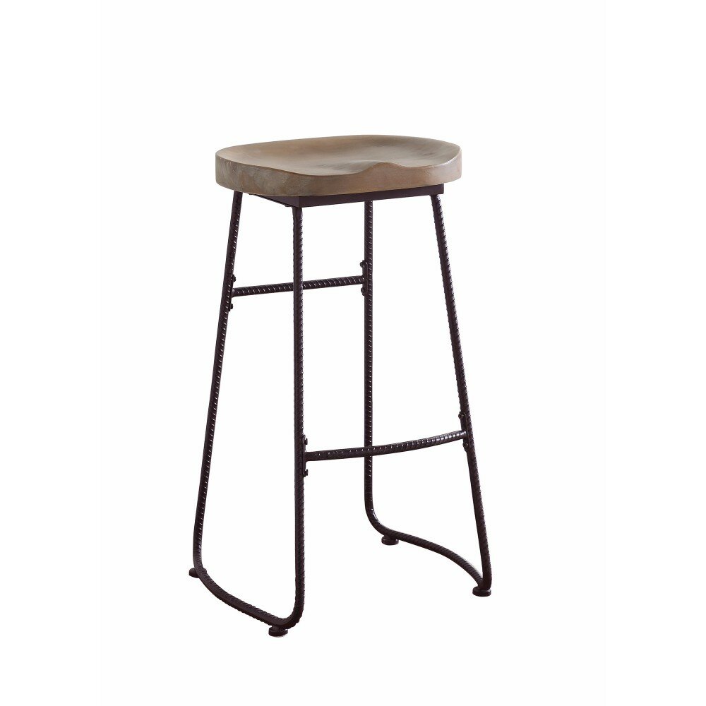 Gracie Oaks Mariposa Antique Wood And Metal 30 Bar Stool Wayfair