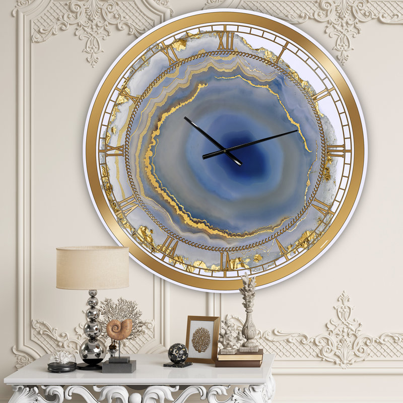 Oversized Water Agate Fashion Wall Clock