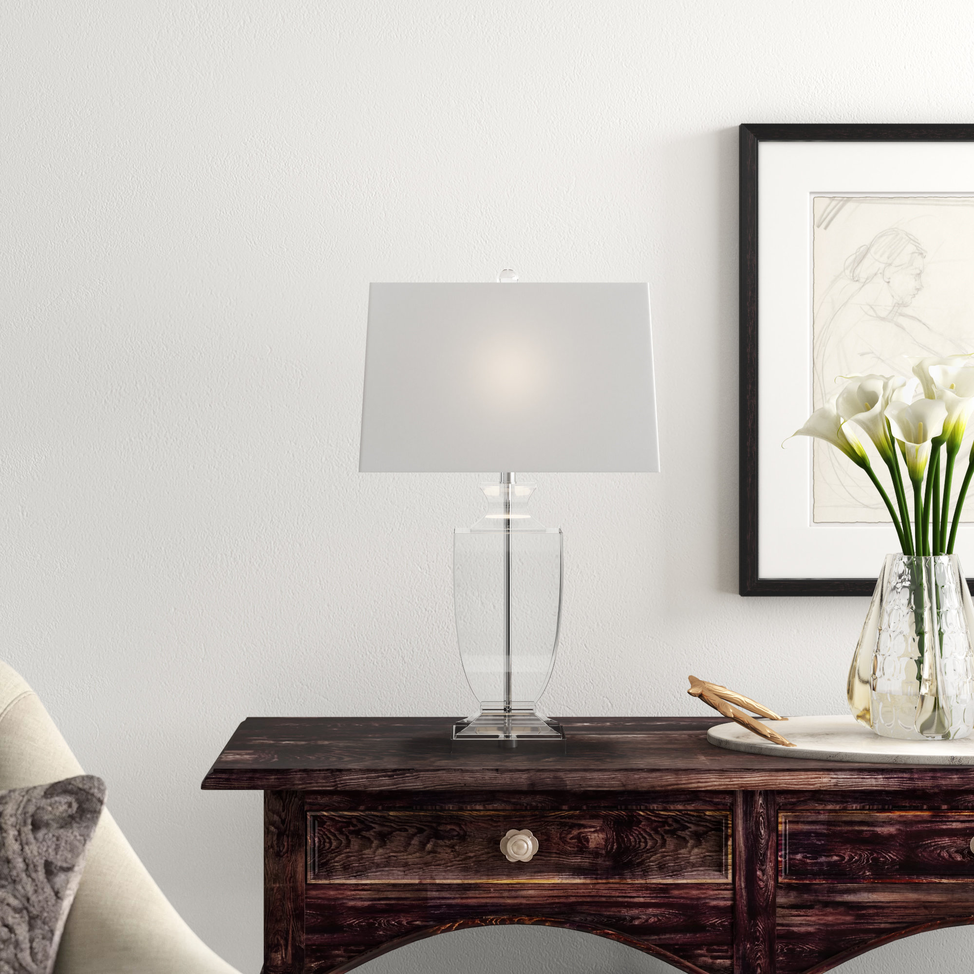 crystal urn table lamp