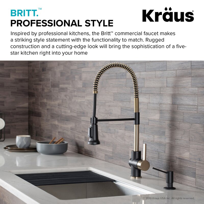 Kraus Britt Commercial Pull Down Single Handle Kitchen Faucet