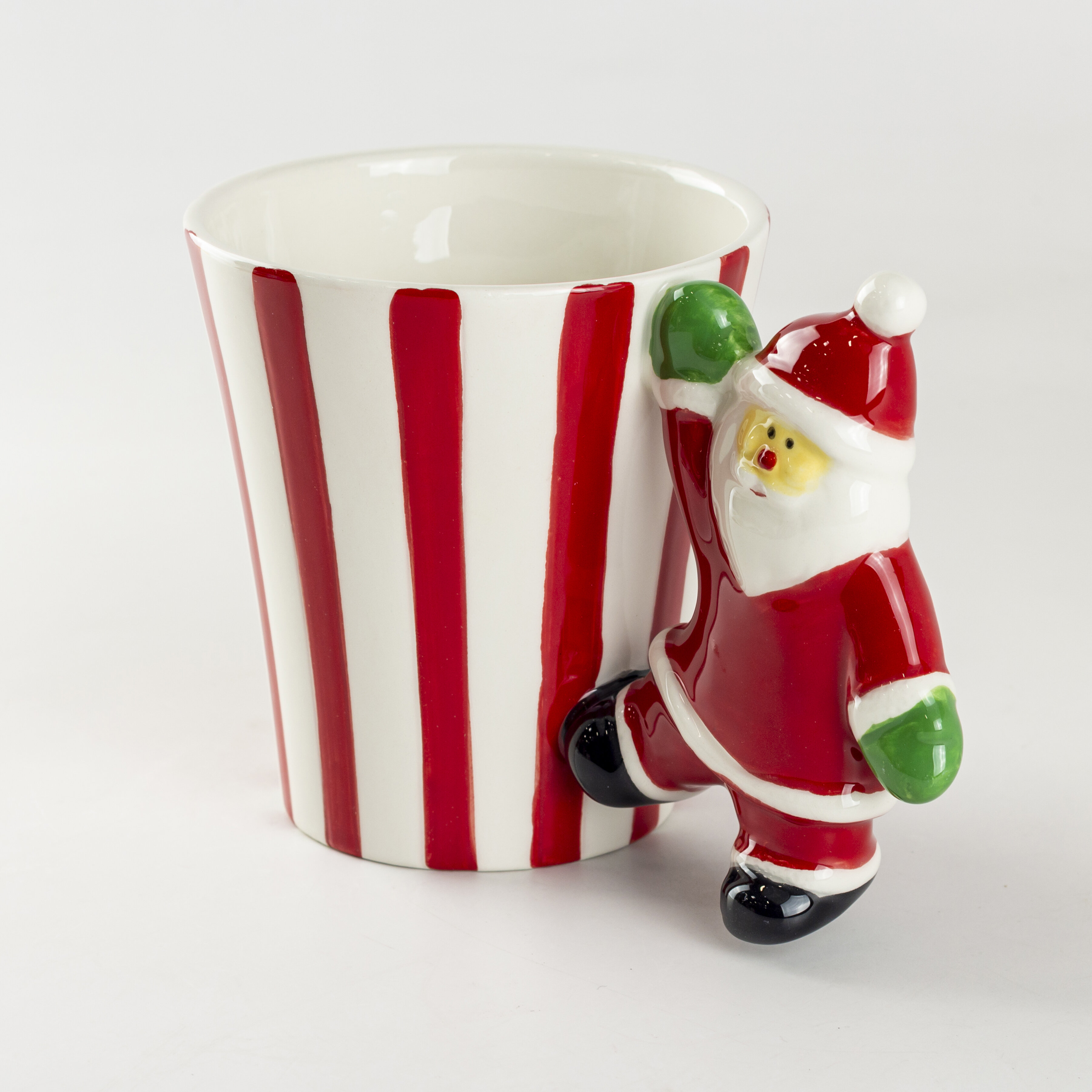 2 Christmas Mugs-SET OF 2 Snowman Santa Ceramic 20 oz Dishwasher Microwave Safe 