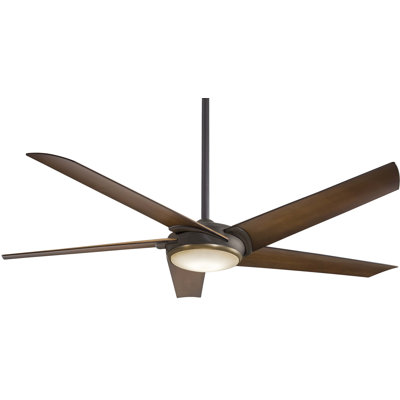 60" Raptor 5 - Blade LED Standard Ceiling Fan with Remote Control and Light Kit Included