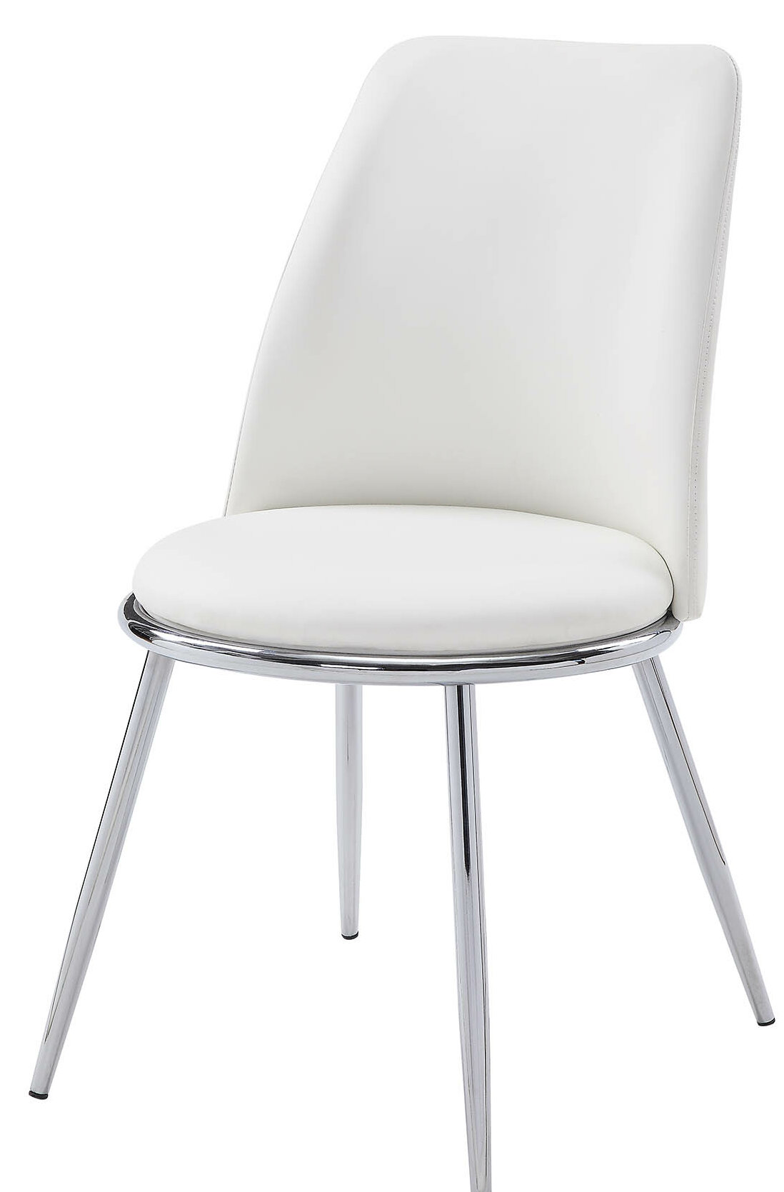 kutlay upholstered metal side chair in white