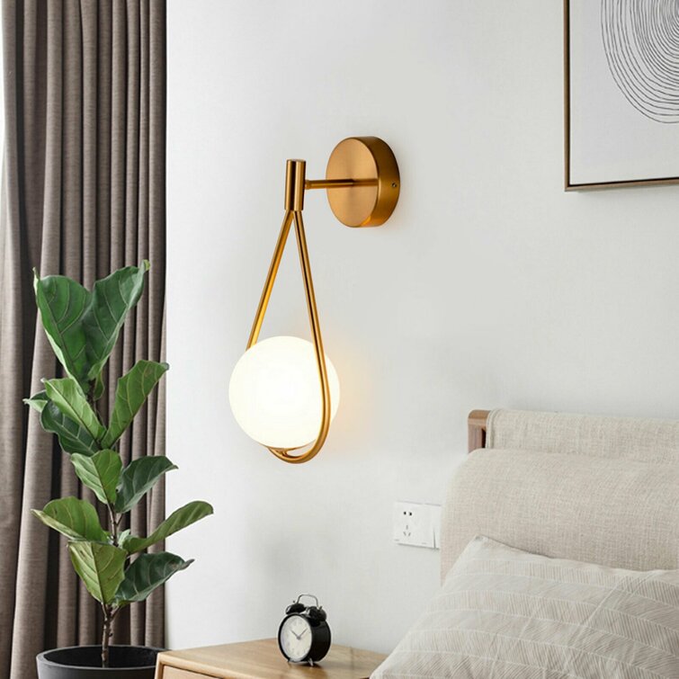 Everly Quinn Wilpert 1 - Light Golden Armed Sconce | Wayfair