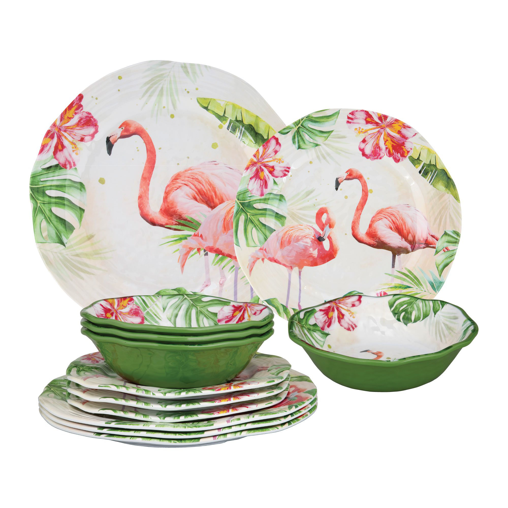 flamingo melamine plates