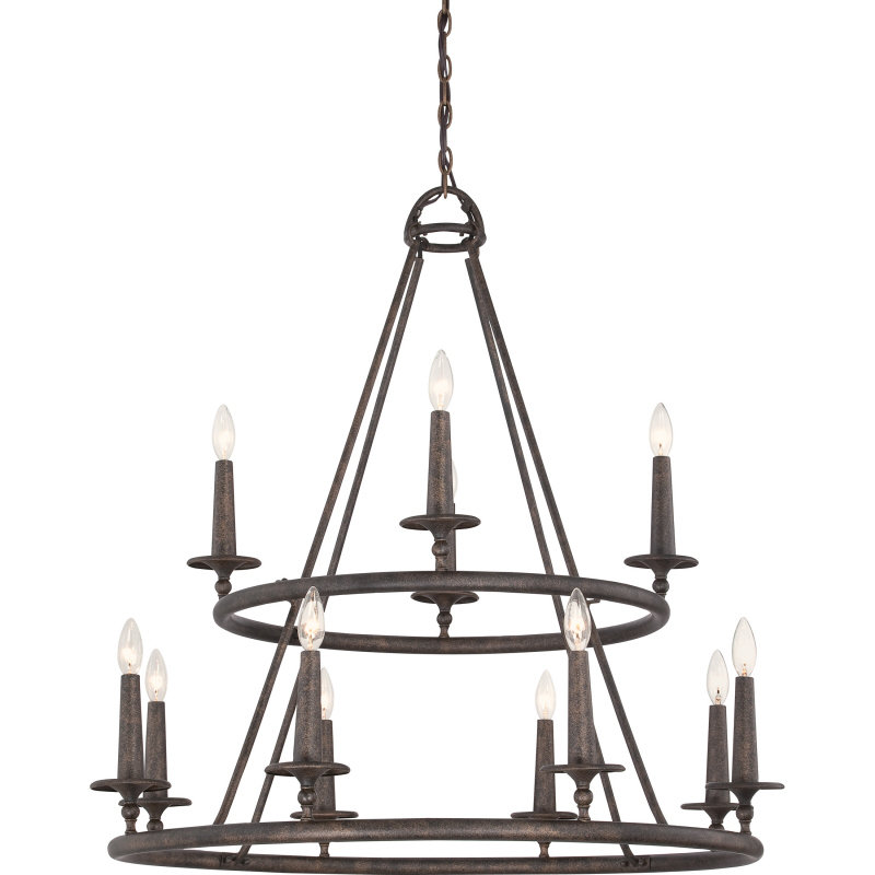 Auxvasse 12-Light LED Wagon Wheel Chandelier