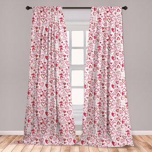 52x52In Valentine's Day Pink Hearts with Gnomes Blackout Window Curtains Thermal Insulated Drapes Buffalo Checker Border Window Panel Grommet Darkening Treatments for Living Room Bedroom Bathroom 