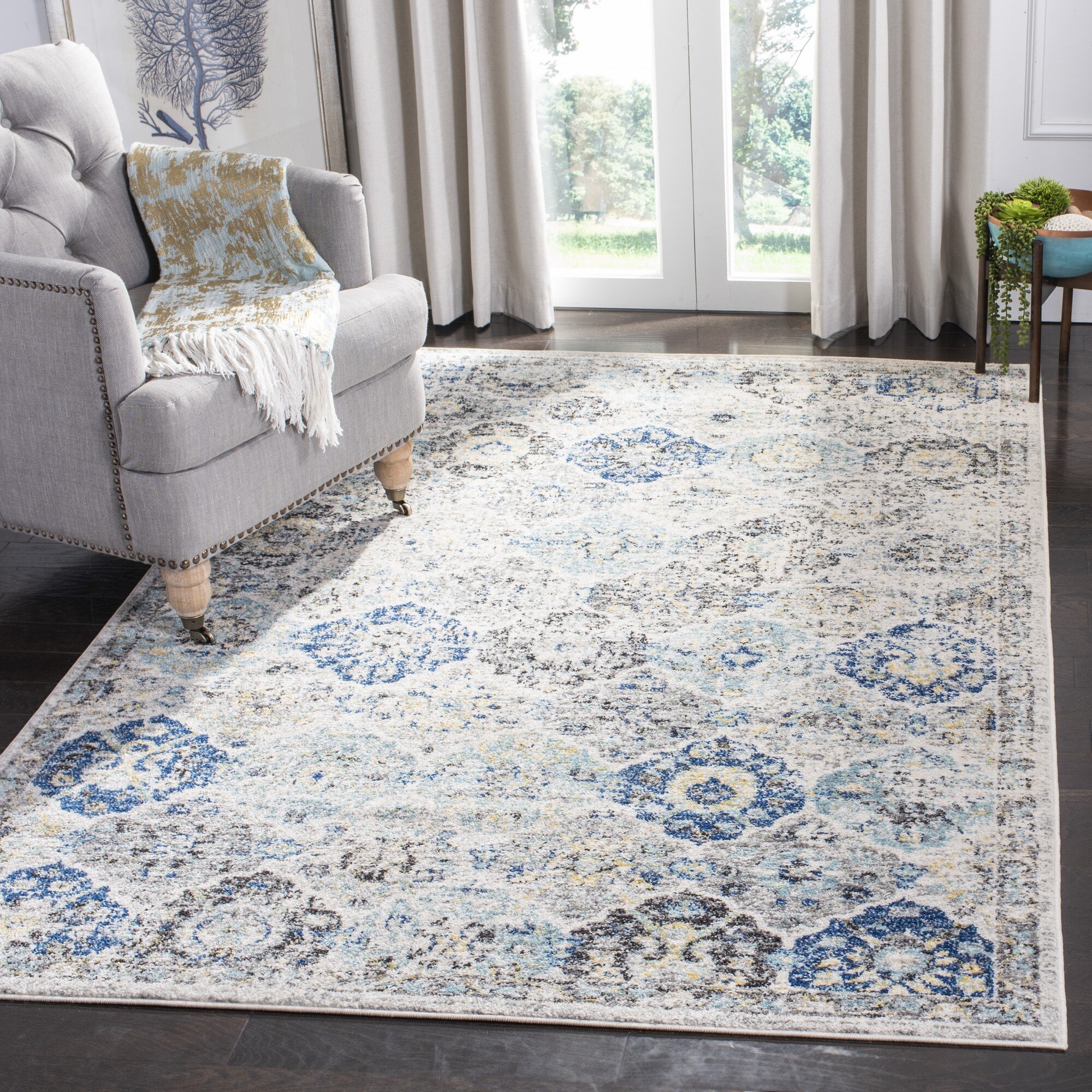 Langley Street Felty Oriental Ivory/Aqua Area Rug & Reviews | Wayfair