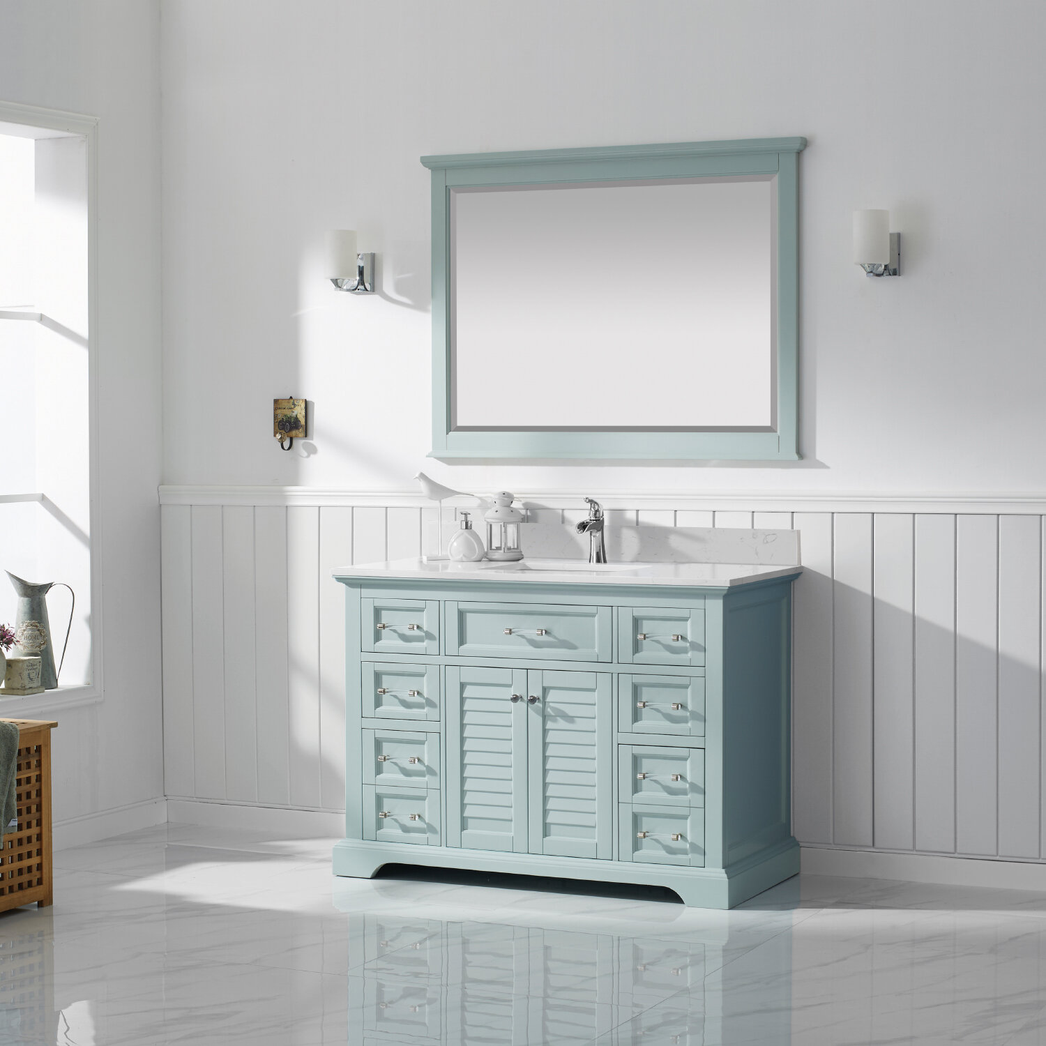 Rosecliff Heights Larry 48 Single Bathroom Vanity Set With Mirror Wayfair