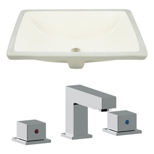 Go to store & view more images Royal Purple Bath Kitchen CUPC Ceramic Rectangular Undermount Bathroom Sink with Faucet and Overflow