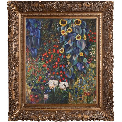 Farm Garden With Sunflowers By Gustav Klimt Framed Painting Tori Home